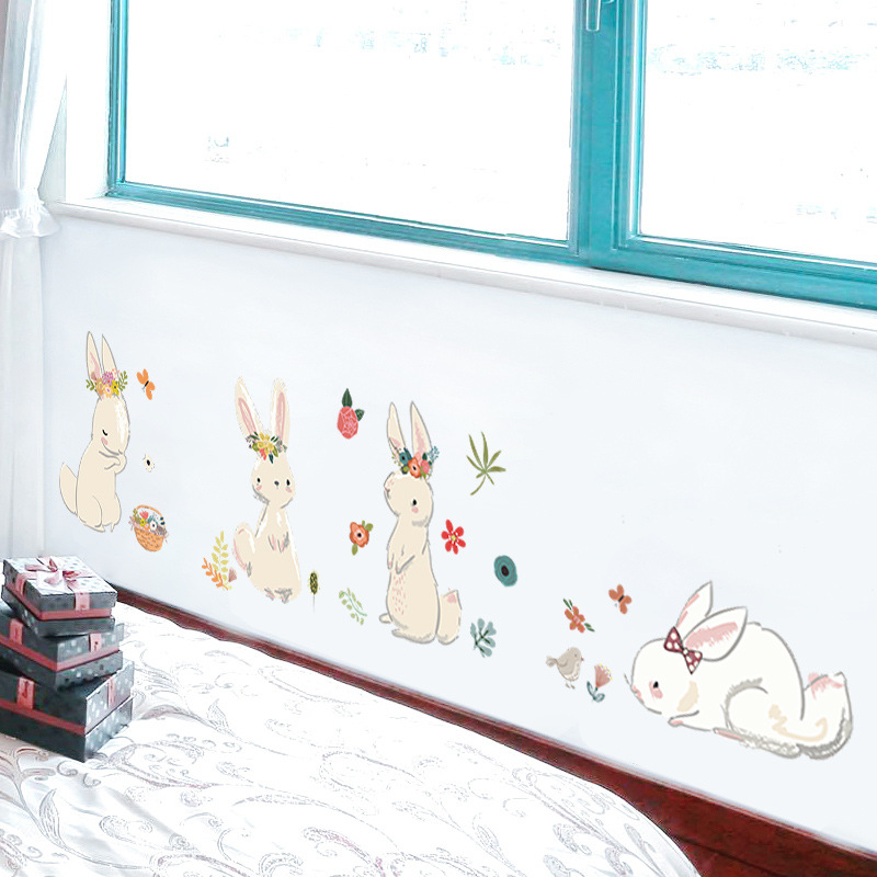 Cartoon Bunny Wall Stickers Ki – обзор и цена Baby Nursery Mural Wallpaper