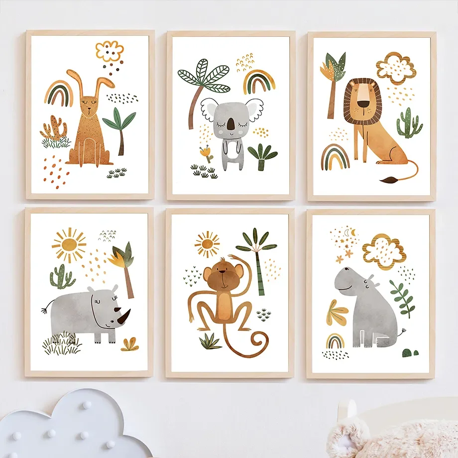 Jungle Animal Lion Elephant Gi – обзор и цена Baby Nursery Jungle Animals
