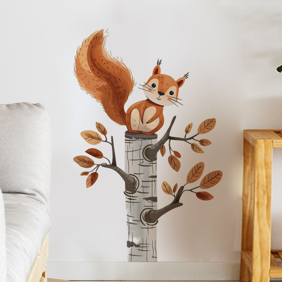 Cartoon Squirrel in a Tree Ani – обзор и цена Baby Nursery Tree