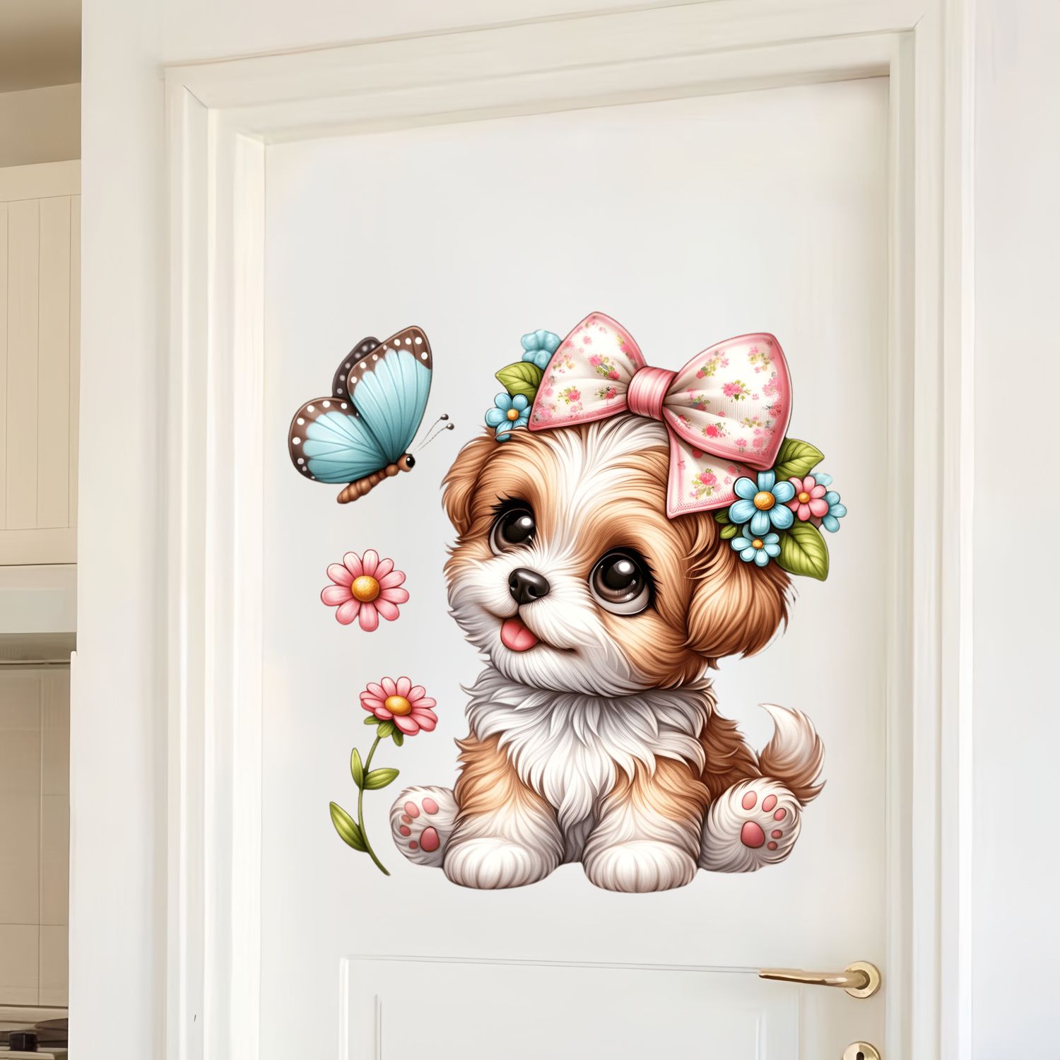 Flower and Dog Wall Sticker Ba – обзор и цена Baby Nursery Mural Wallpaper