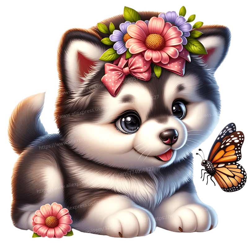 Flower and Dog Wall Sticker Ba – обзор и цена Baby Nursery Mural Wallpaper