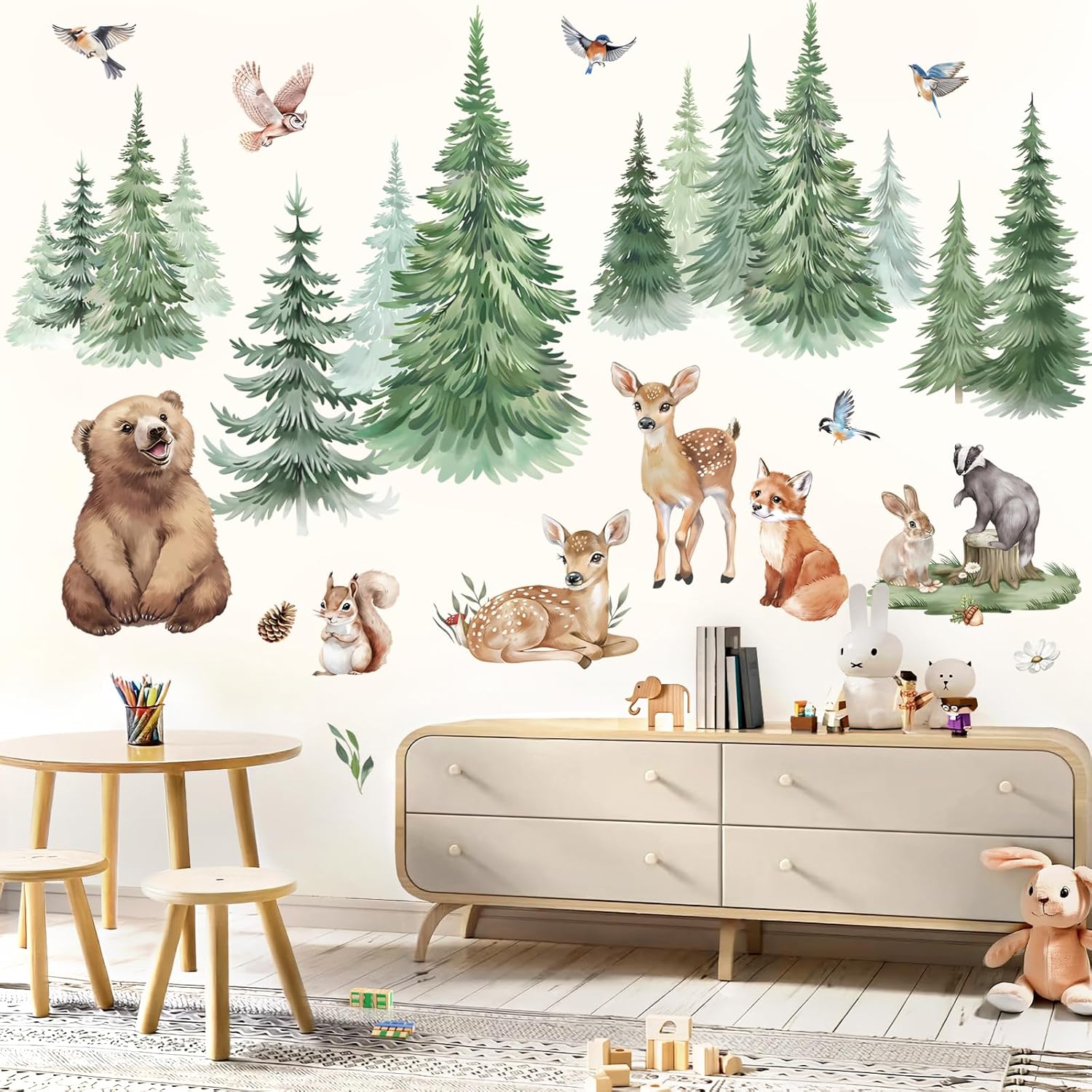 Large Pine Tree Jungle Animals – обзор и цена Baby Nursery Tree