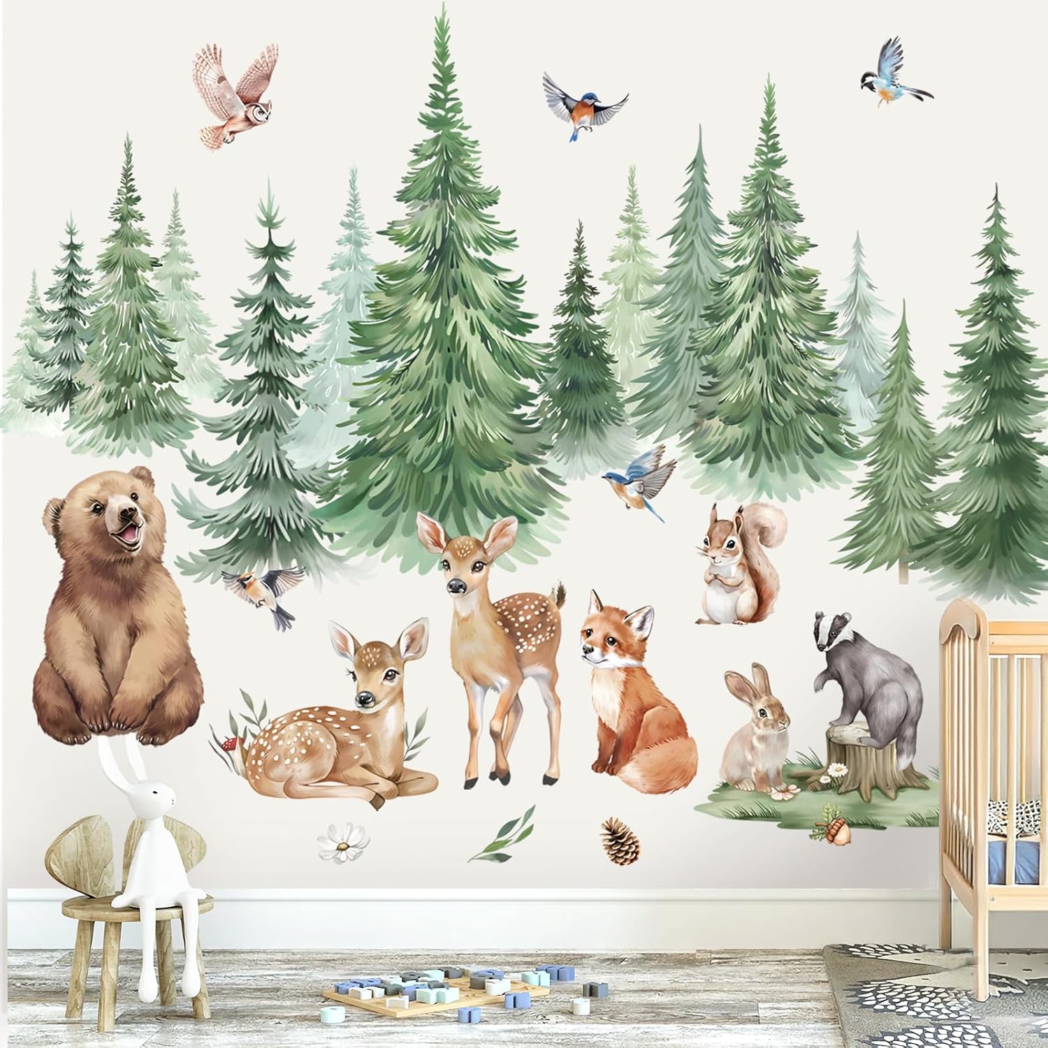 Large Pine Tree Jungle Animals – обзор и цена Baby Nursery Tree