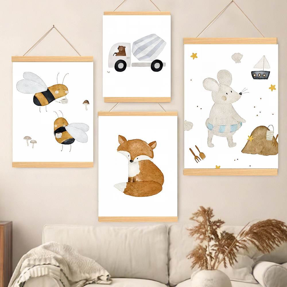 Boho Cartoon Posters Print Bea – обзор и цена Baby Nursery Art