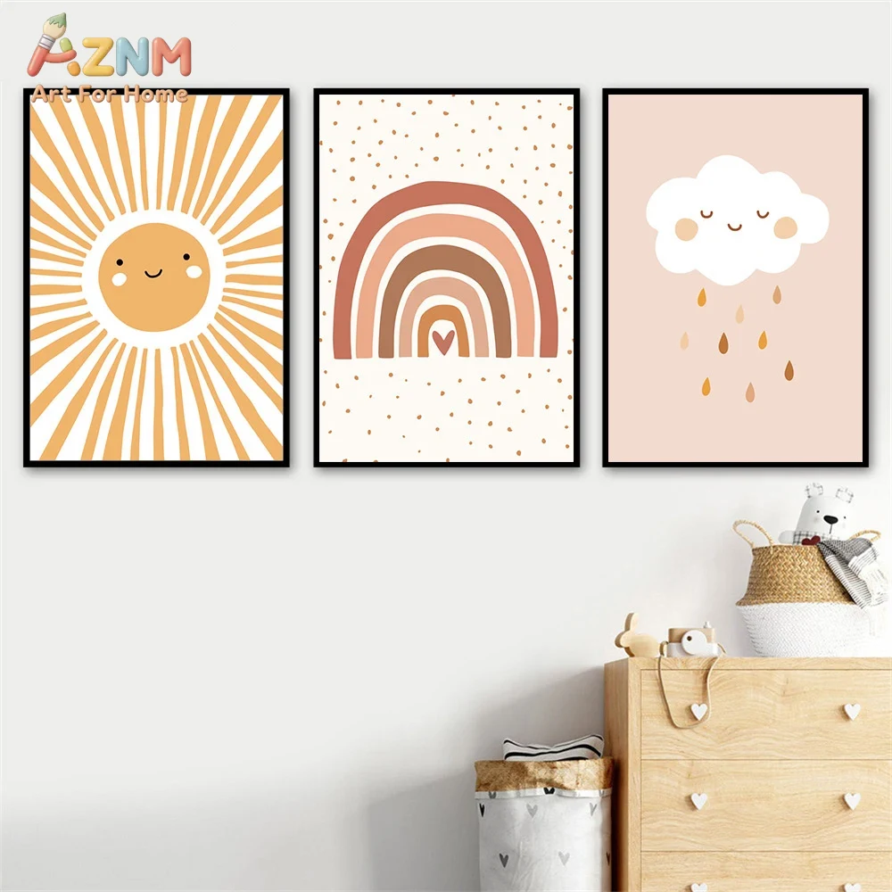 AZNM Boho Cute Sunflower Heart – обзор и цена Baby Nursery Art