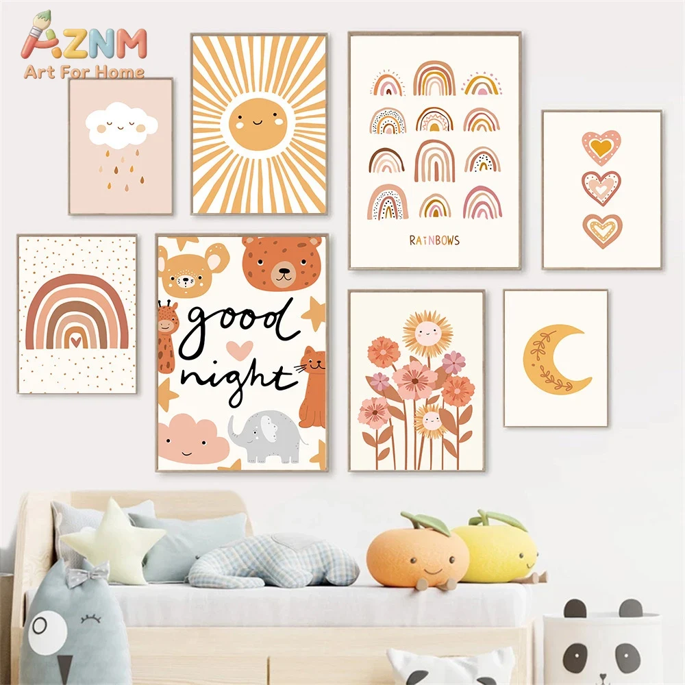 AZNM Boho Cute Sunflower Heart – обзор и цена Baby Nursery Art
