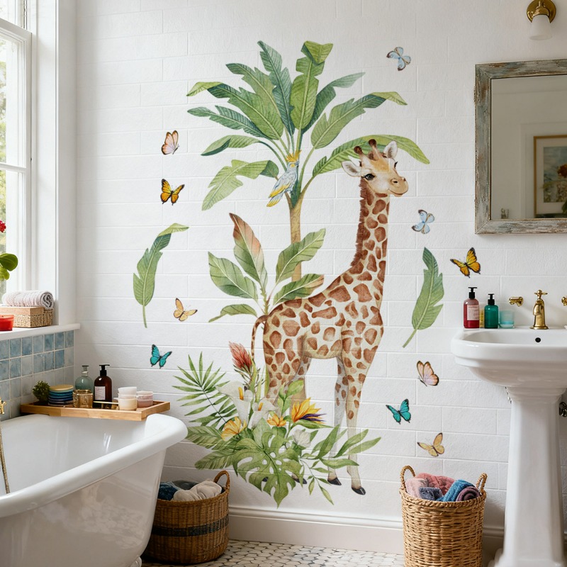 Large Forest Animal Giraffe Wa – обзор и цена Baby Nursery Mural Wallpaper