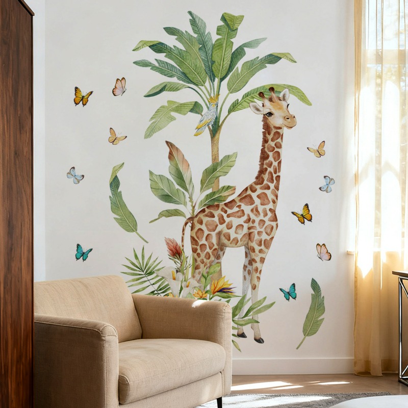 Large Forest Animal Giraffe Wa – обзор и цена Baby Nursery Mural Wallpaper