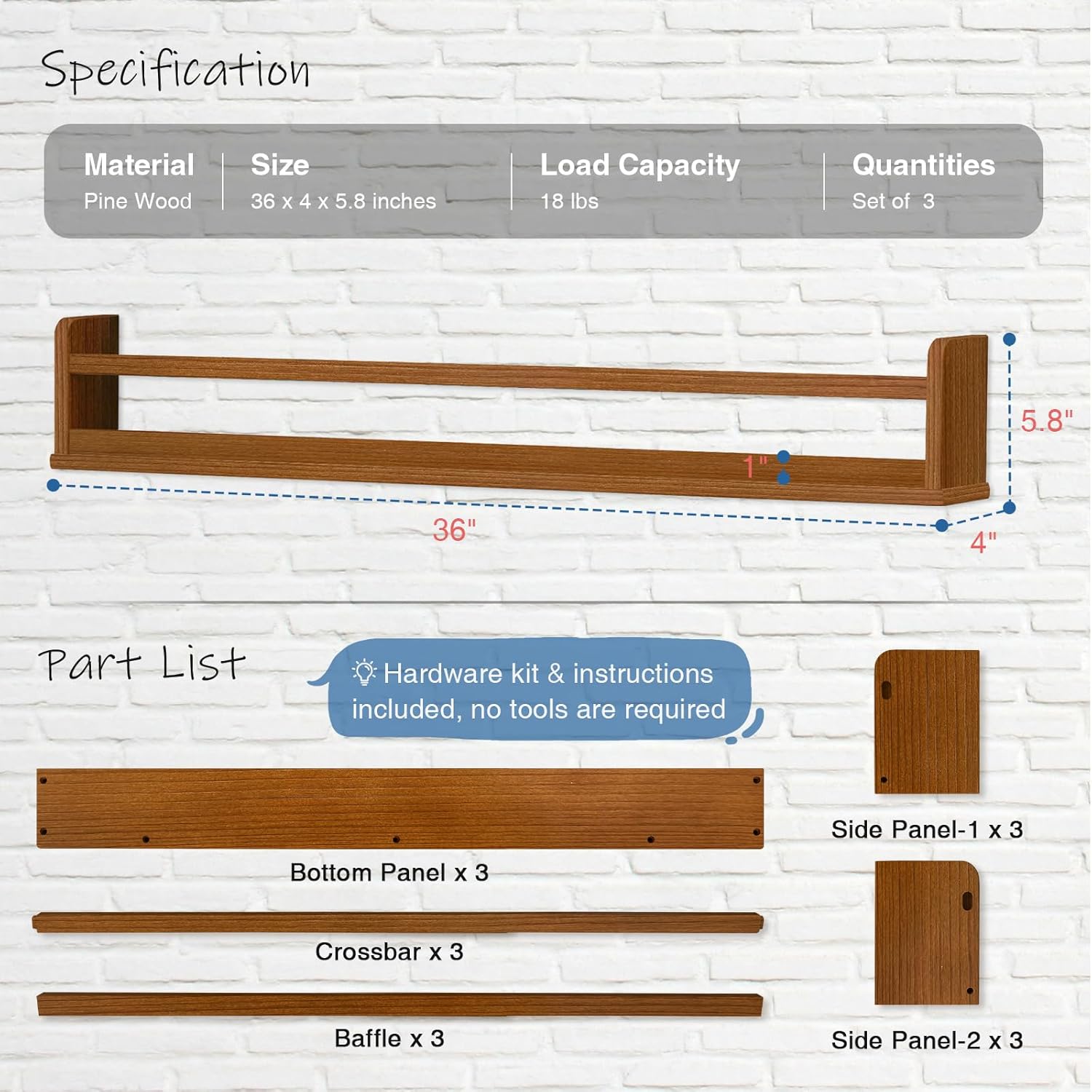 Dark Wood Wall Bookshelf For K – обзор и цена Baby Nursery Shelves