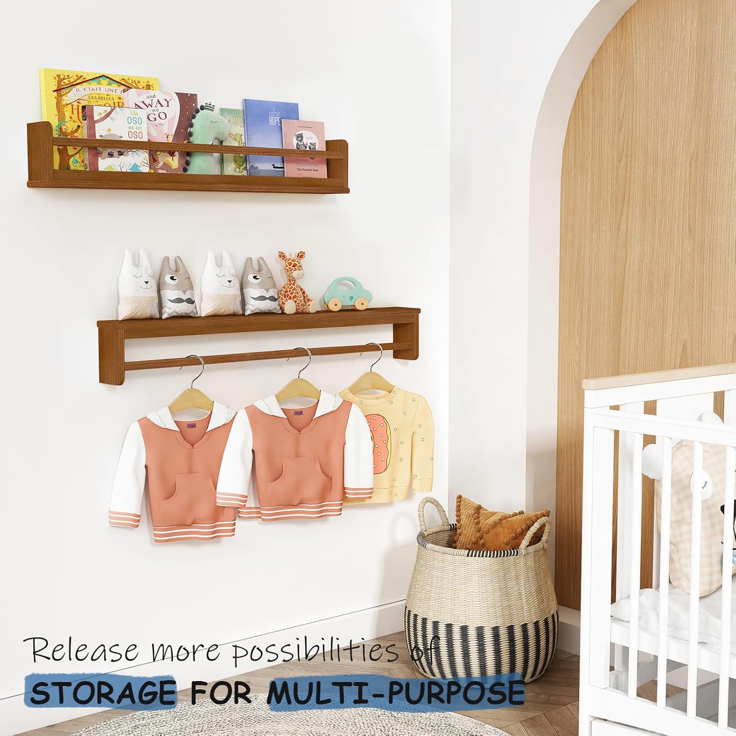 Dark Wood Wall Bookshelf For K – обзор и цена Baby Nursery Shelves