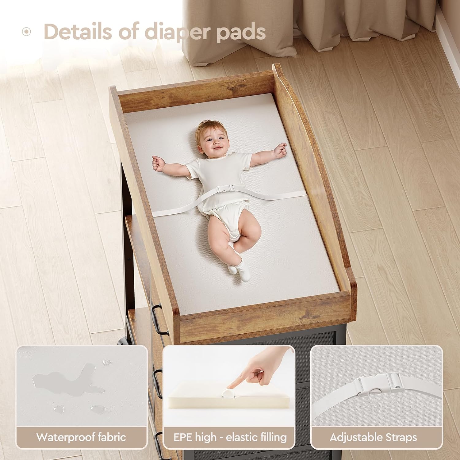 Rustic Brown Baby Changing Tab – обзор и цена Baby Nursery Shelves