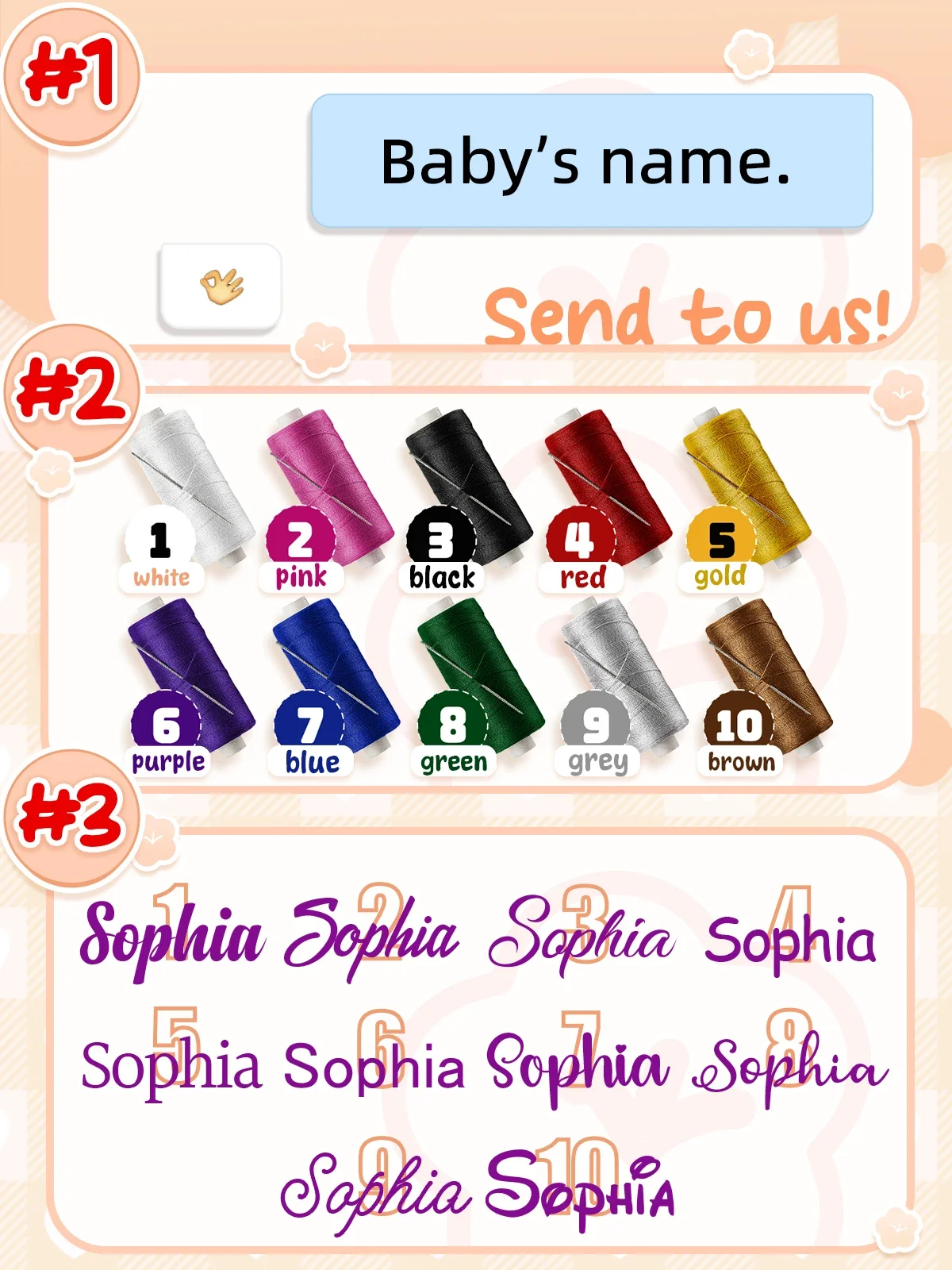 Custom Baby Name 100% Cotton A – обзор и цена Baby Nursery Embroidery