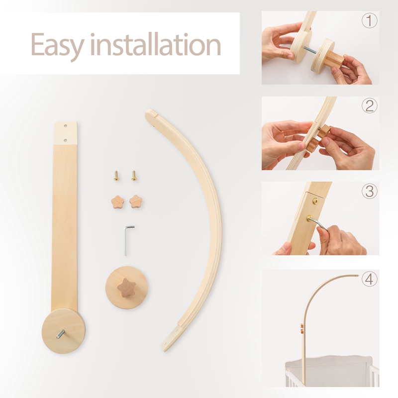 Baby Wooden Bed Bell Bracket M – обзор и цена Crib Mobile Musical