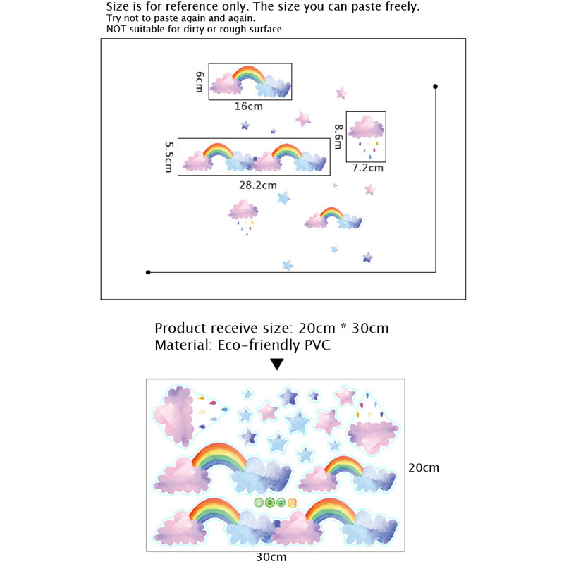Cartoon Cloud Rainbow Wall Sti – обзор и цена Baby Nursery Mural Wallpaper