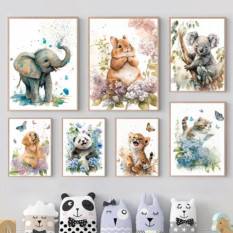 Elephant Panda Tiger Koala Cat – обзор и цена Baby Nursery Art