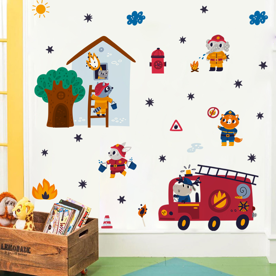 Cartoon Animal Firefighter Res – обзор и цена Baby Nursery Themes Boy