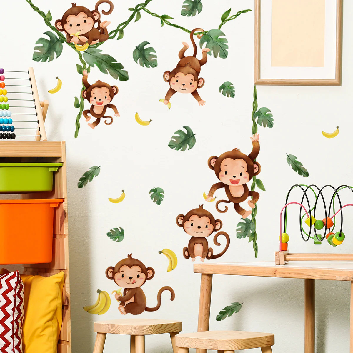 Watercolor Monkeys Tree Vines  – обзор и цена Baby Nursery Tree