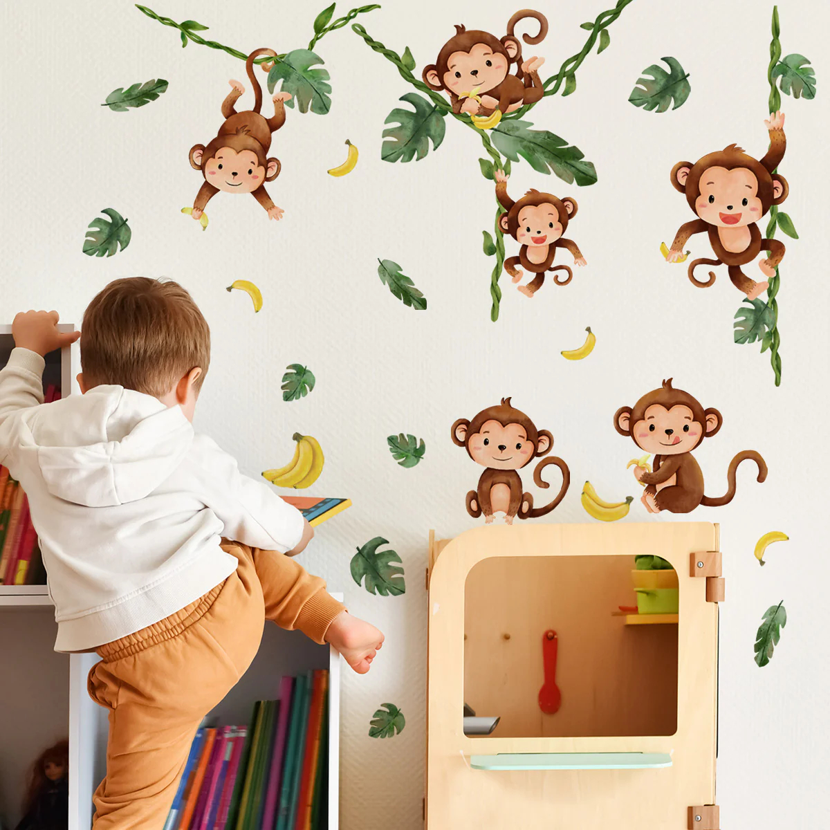 Watercolor Monkeys Tree Vines  – обзор и цена Baby Nursery Tree