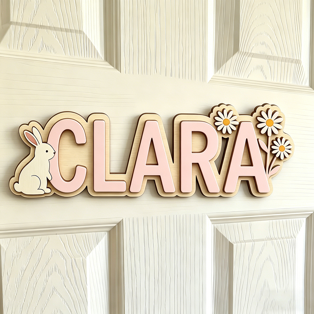 Custom Bunny & Daisy Kids Name – обзор и цена Baby Nursery Usa