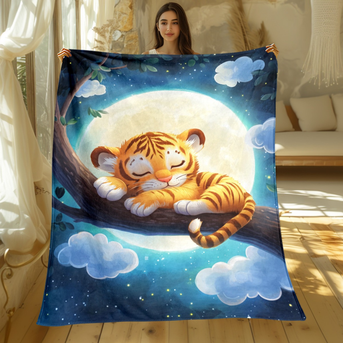 Cute sleeping tiger on tree br – обзор и цена Baby Nursery Tree