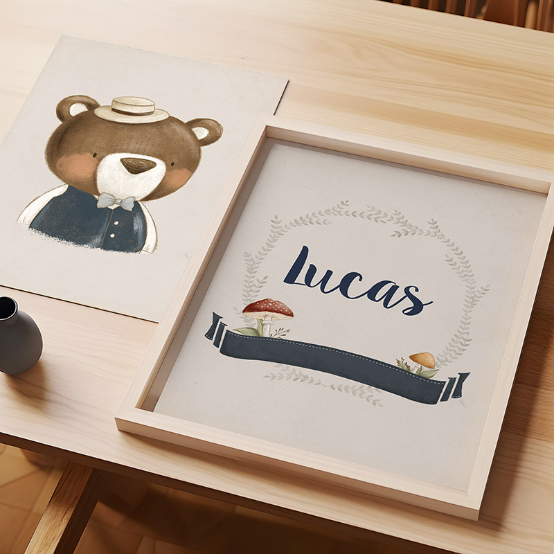 1pc Canvas painting  Bear Rabb – обзор и цена Baby Nursery Tree