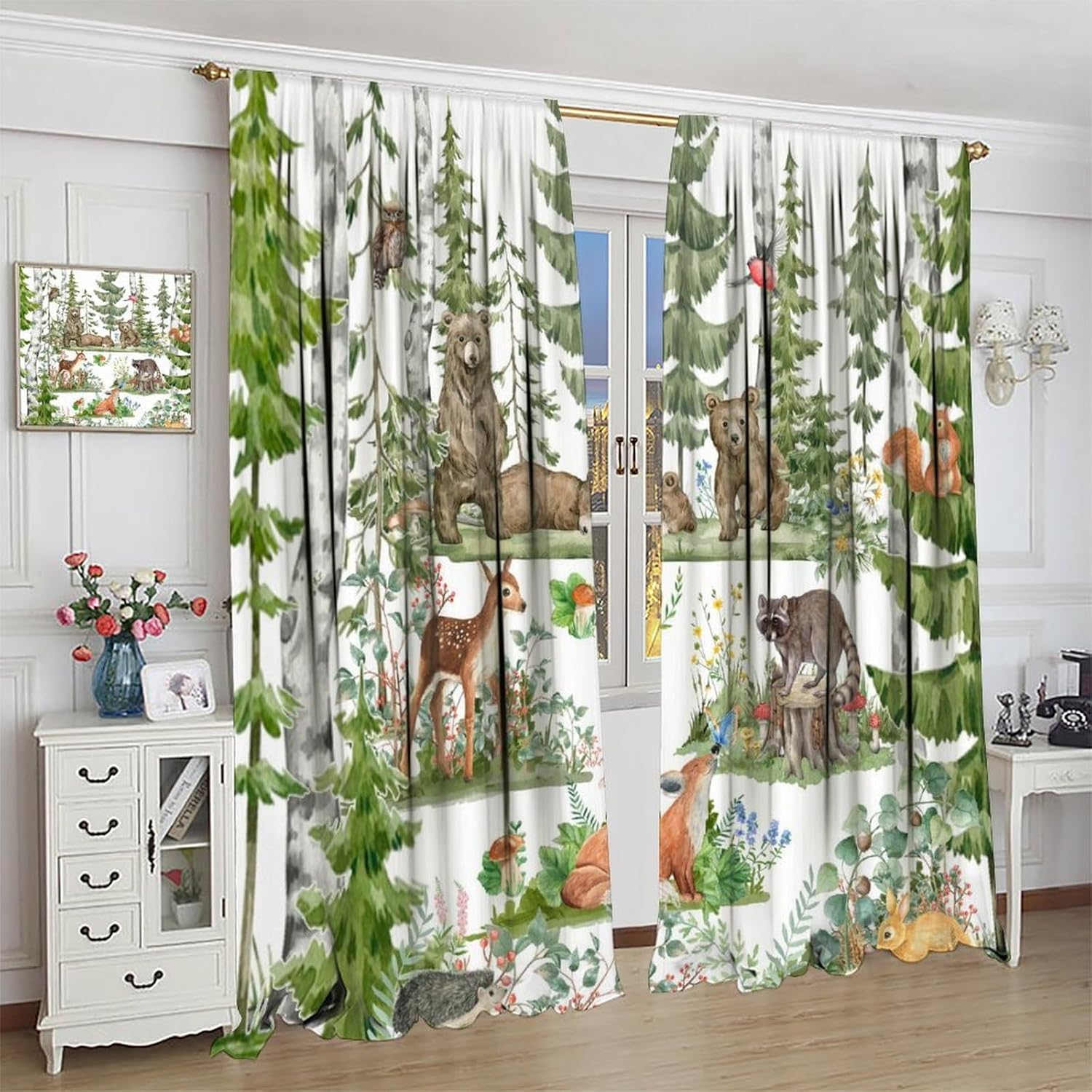Forest Animal Curtains for Kid – обзор и цена Baby Nursery Tree