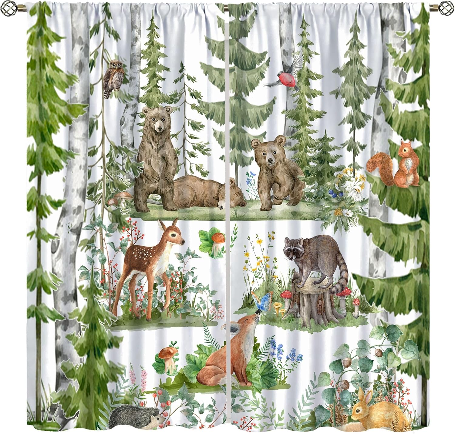 Forest Animal Curtains for Kid – обзор и цена Baby Nursery Tree