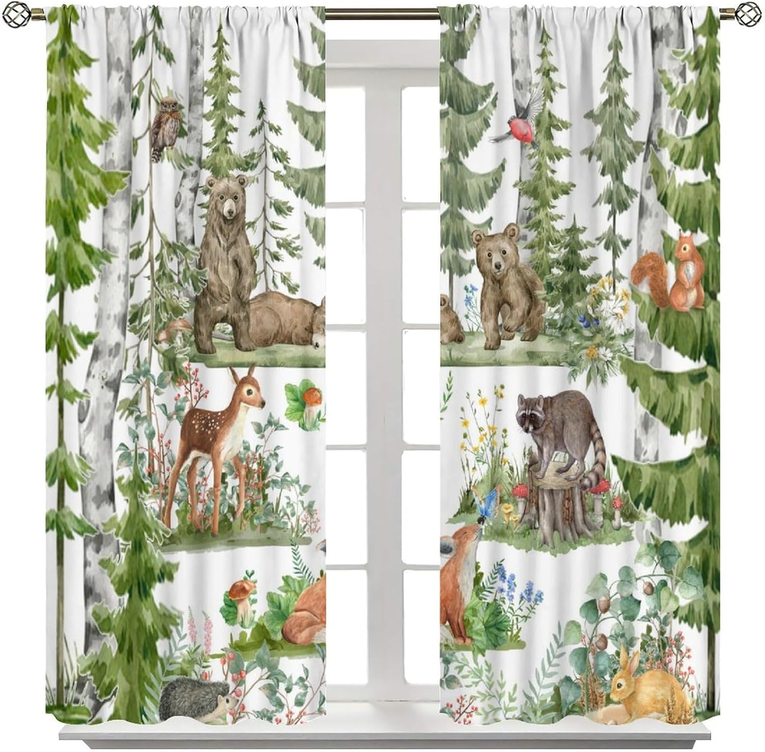 Forest Animal Curtains for Kid – обзор и цена Baby Nursery Tree