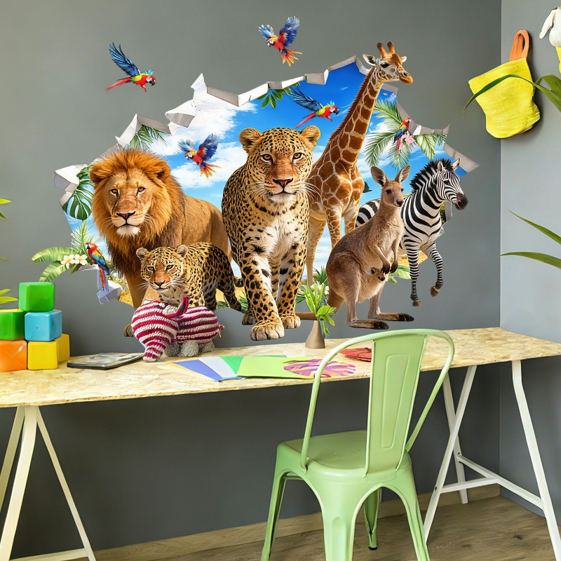 Large Jungle Animal Tropical L – обзор и цена Baby Nursery Jungle Animals
