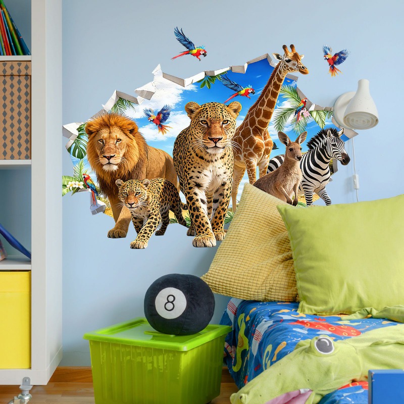 Large Jungle Animal Tropical L – обзор и цена Baby Nursery Jungle Animals