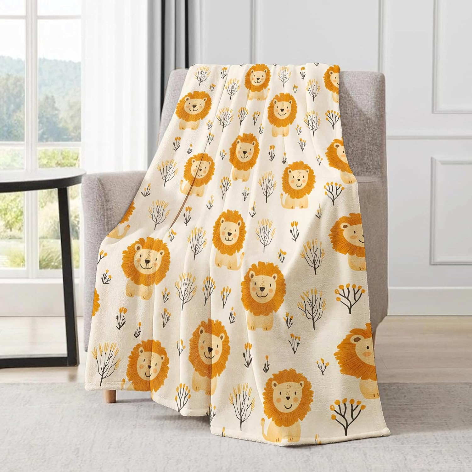 Ultra Soft Plush Lion Pattern  – обзор и цена Baby Nursery Jungle Animals