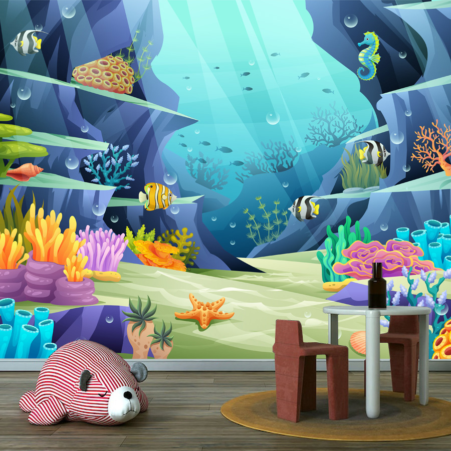 15+ Cartoon Underwater Tropica – обзор и цена Baby Nursery Mural Wallpaper