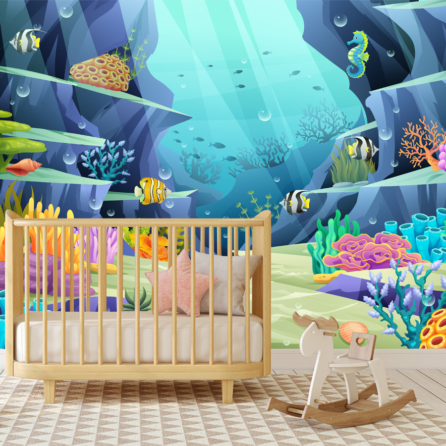 15+ Cartoon Underwater Tropica – обзор и цена Baby Nursery Mural Wallpaper