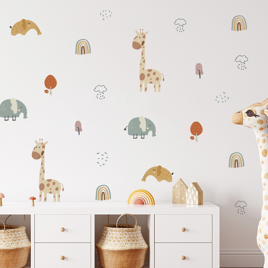 Cartoon Giraffe Elephant Anima – обзор и цена Baby Nursery Tree