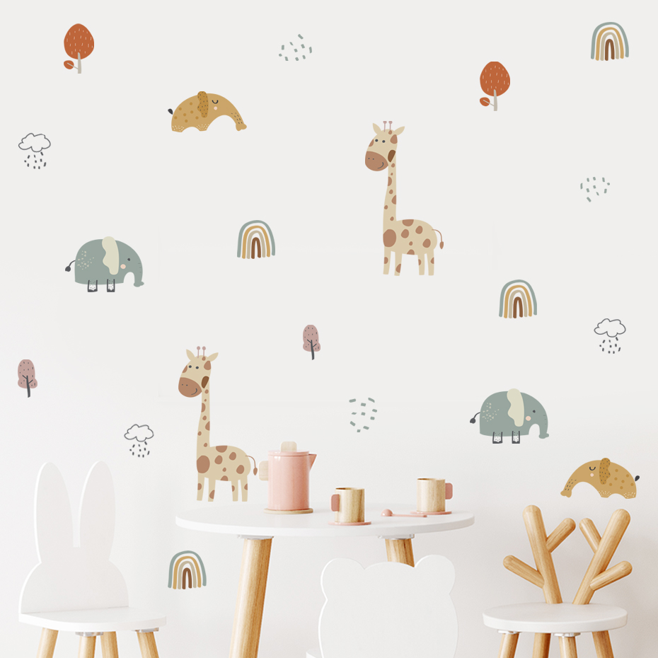 Cartoon Giraffe Elephant Anima – обзор и цена Baby Nursery Tree