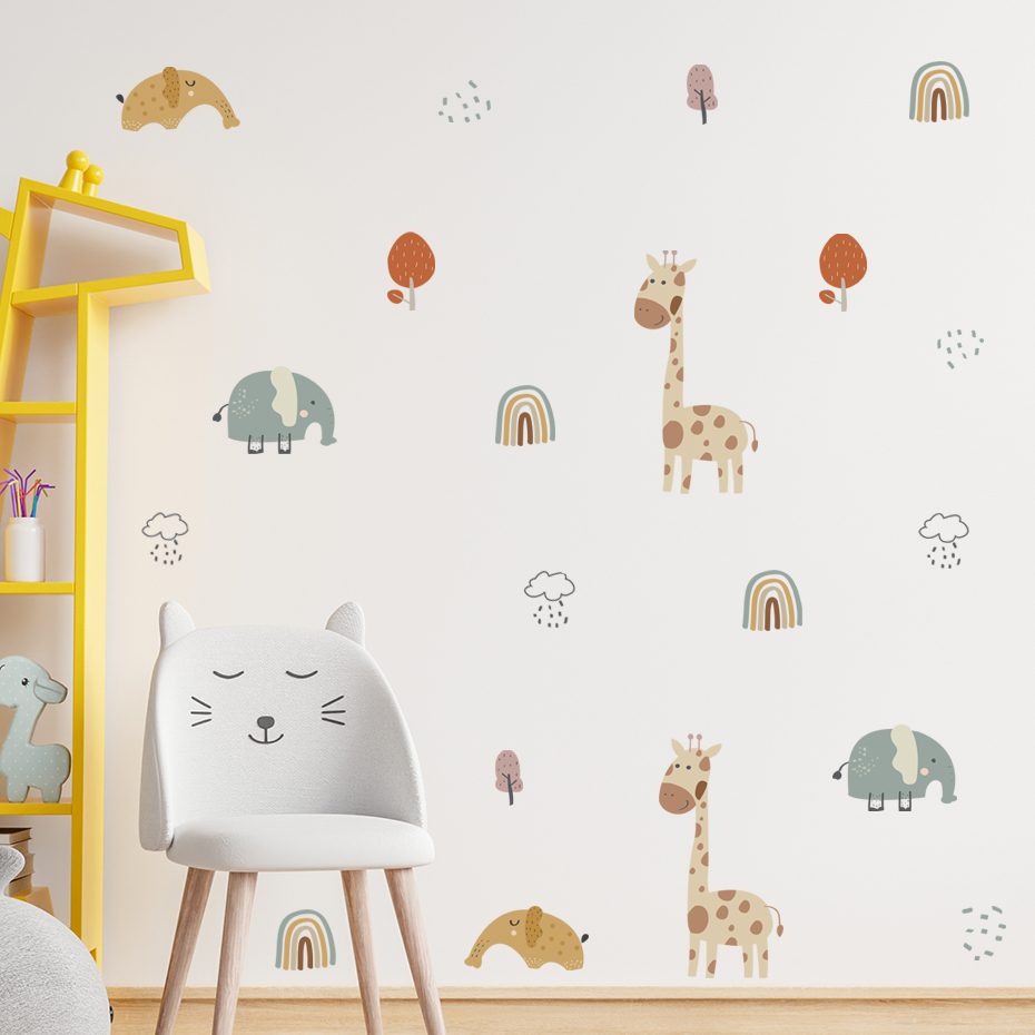 Cartoon Giraffe Elephant Anima – обзор и цена Baby Nursery Tree