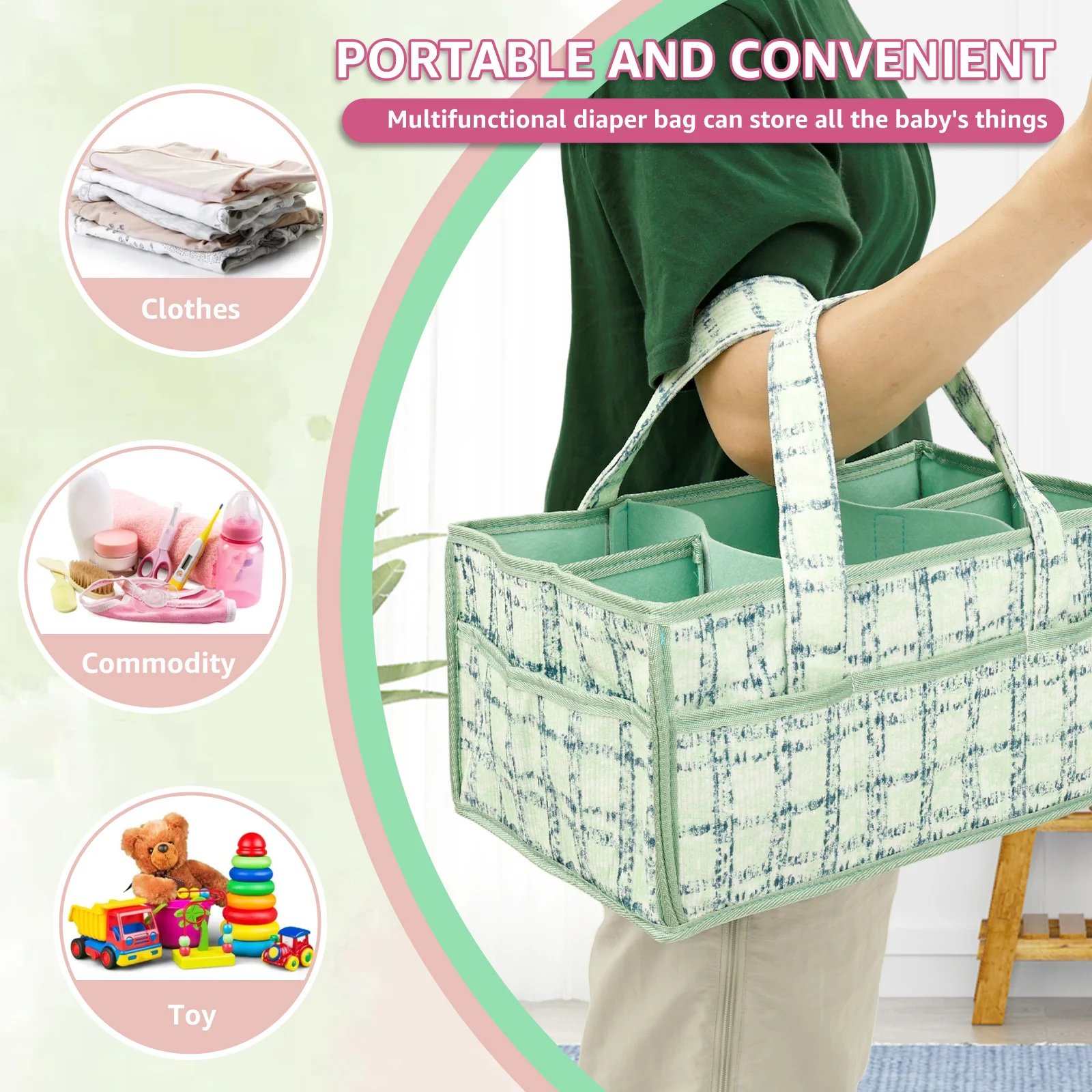 Baby Diaper Caddy Bag Portable – обзор и цена Baby Nursery Bags