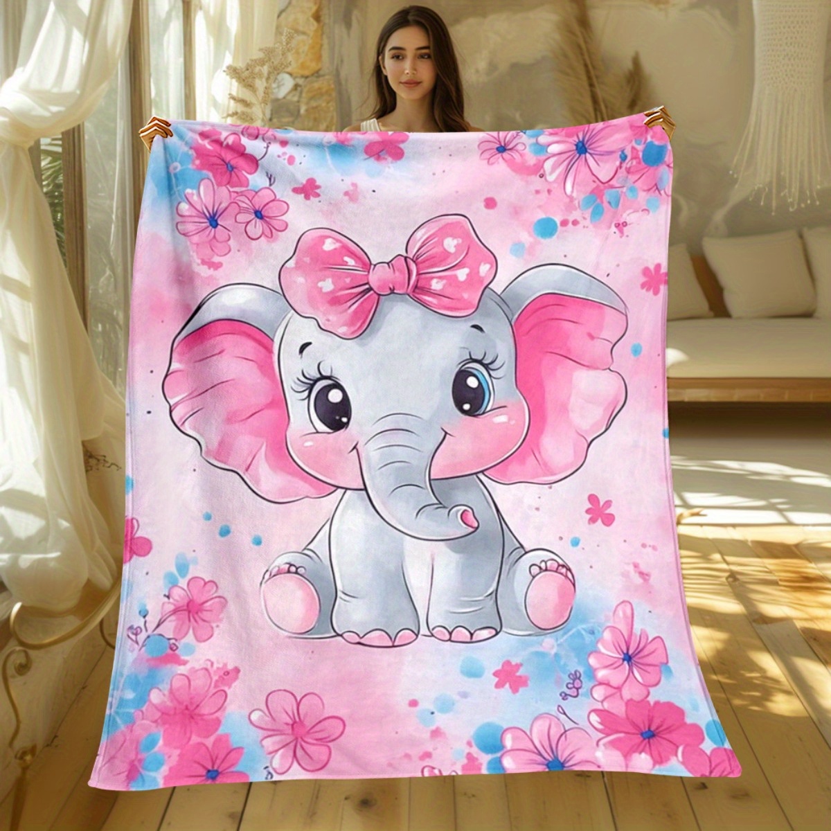 1pc Cute Pink Elephant with Bo – обзор и цена Baby Nursery Themes Girl