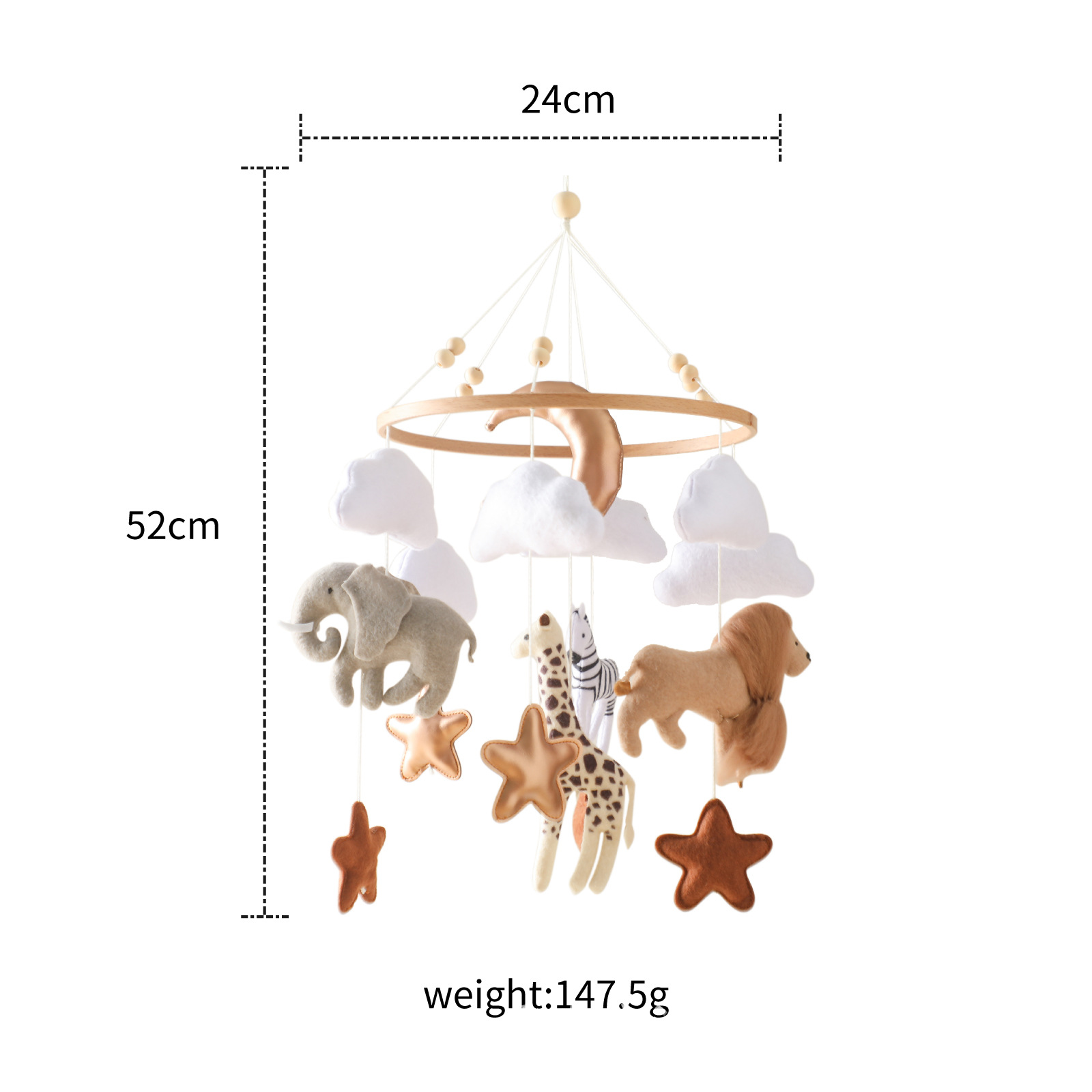 Hot Sale Nordic Handmade Felt  – обзор и цена Baby Nursery Jungle Animals