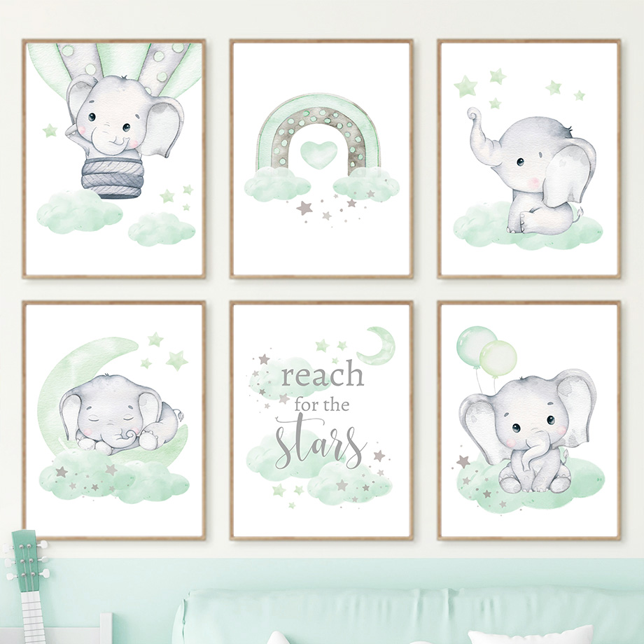 Elephant Balloon Rainbow Moon  – обзор и цена Baby Nursery Elephant