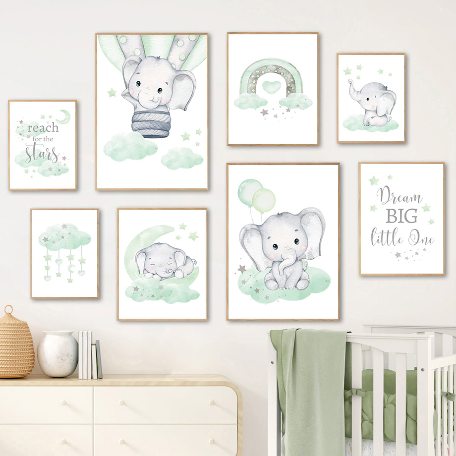 Elephant Balloon Rainbow Moon  – обзор и цена Baby Nursery Elephant