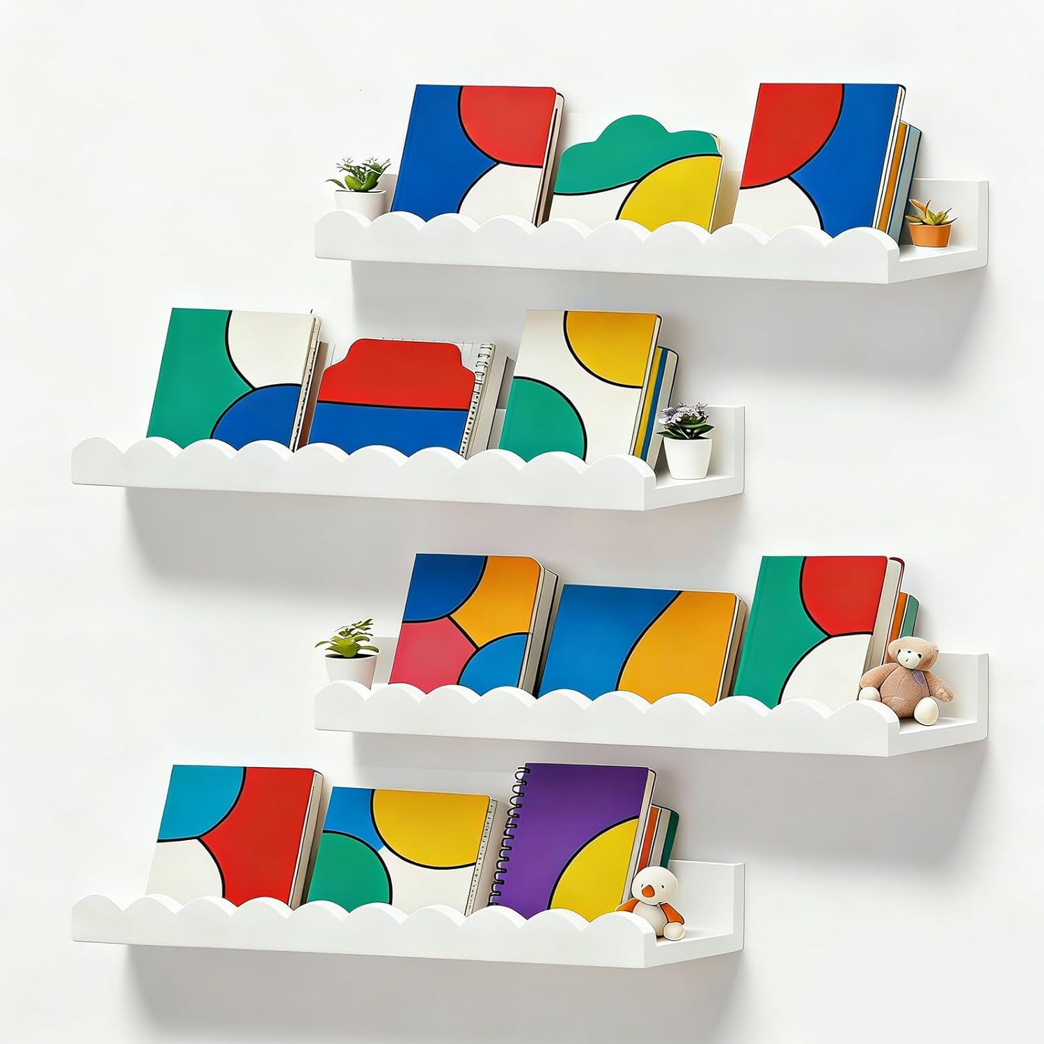 Nursery Book Shelves, Set of 4 – обзор и цена Baby Nursery Shelves