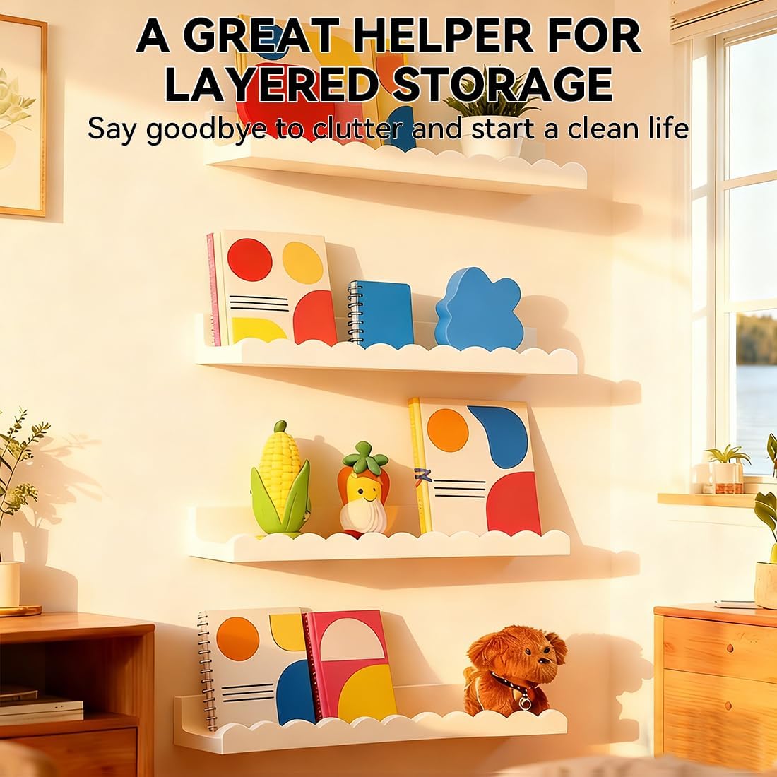 Nursery Book Shelves, Set of 4 – обзор и цена Baby Nursery Shelves