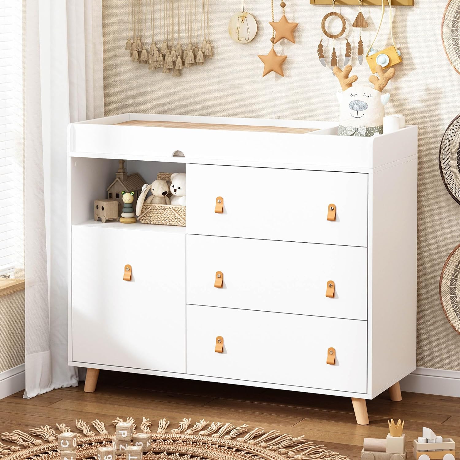 Baby Dresser Changing Table wi – обзор и цена Baby Nursery Shelves