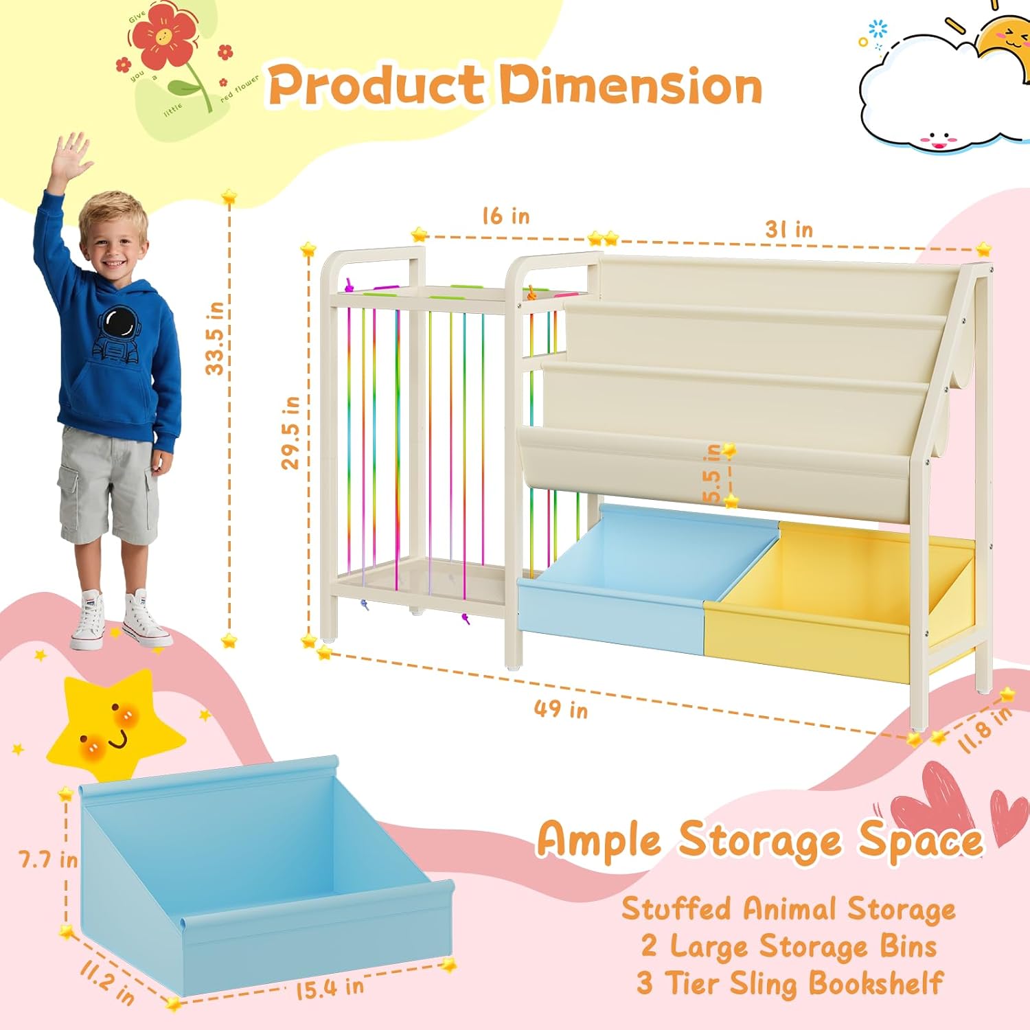 B5 Kids Bookshelf and Toy Stor – обзор и цена Baby Nursery Shelves