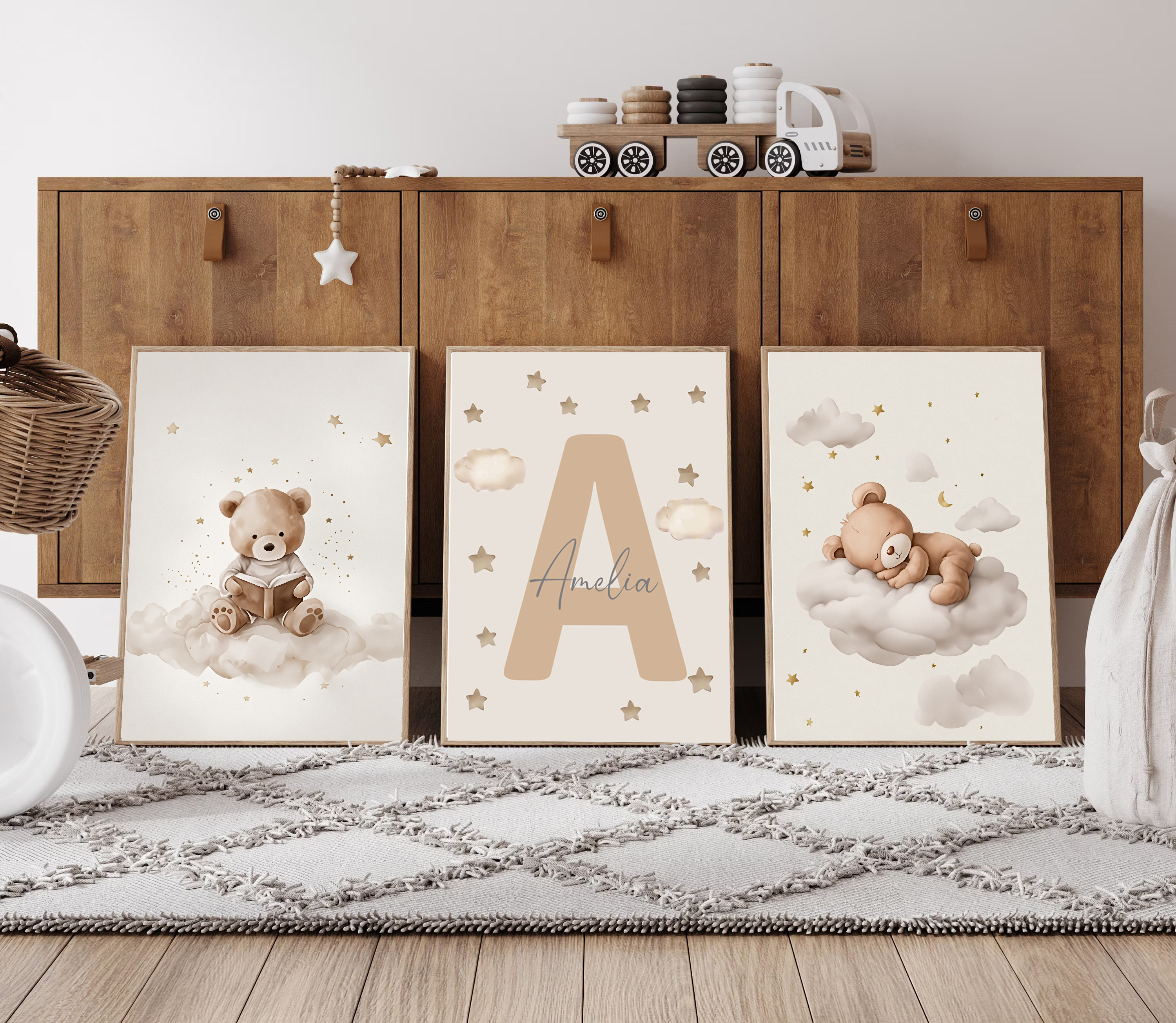 3pcs/set Bohemian Teddy Bear A – обзор и цена Baby Nursery Art