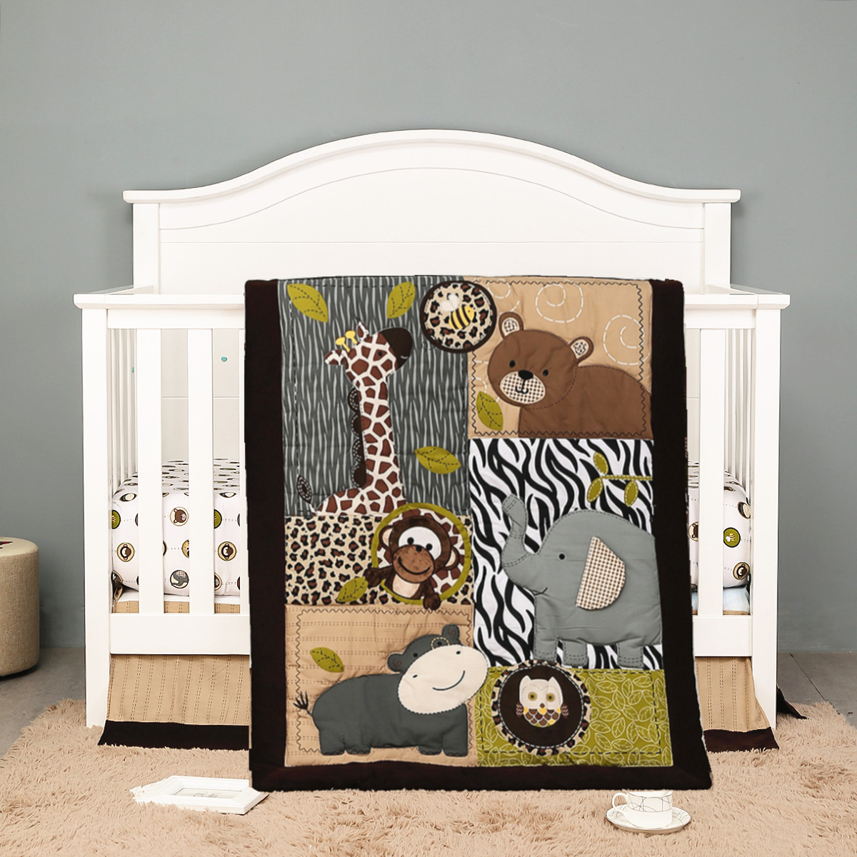 3Pcs Embroidered Newborn Baby  – обзор и цена Baby Nursery Jungle Animals