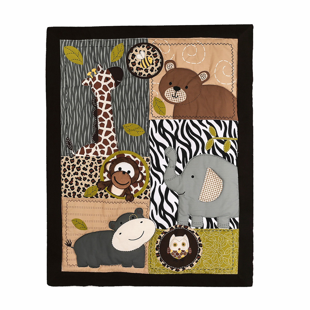 3Pcs Embroidered Newborn Baby  – обзор и цена Baby Nursery Jungle Animals