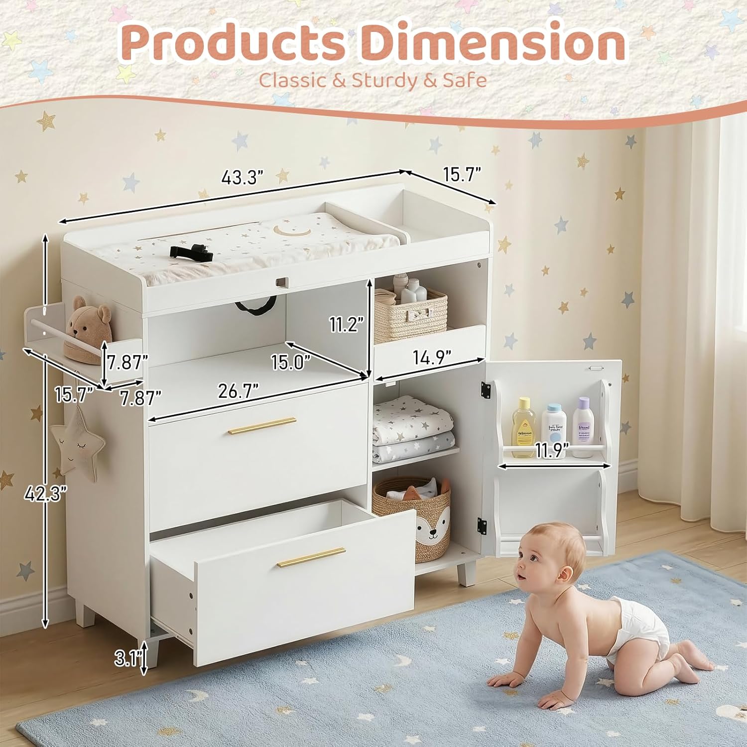 Nursery Dresser with Changing  – обзор и цена Baby Nursery Nurse